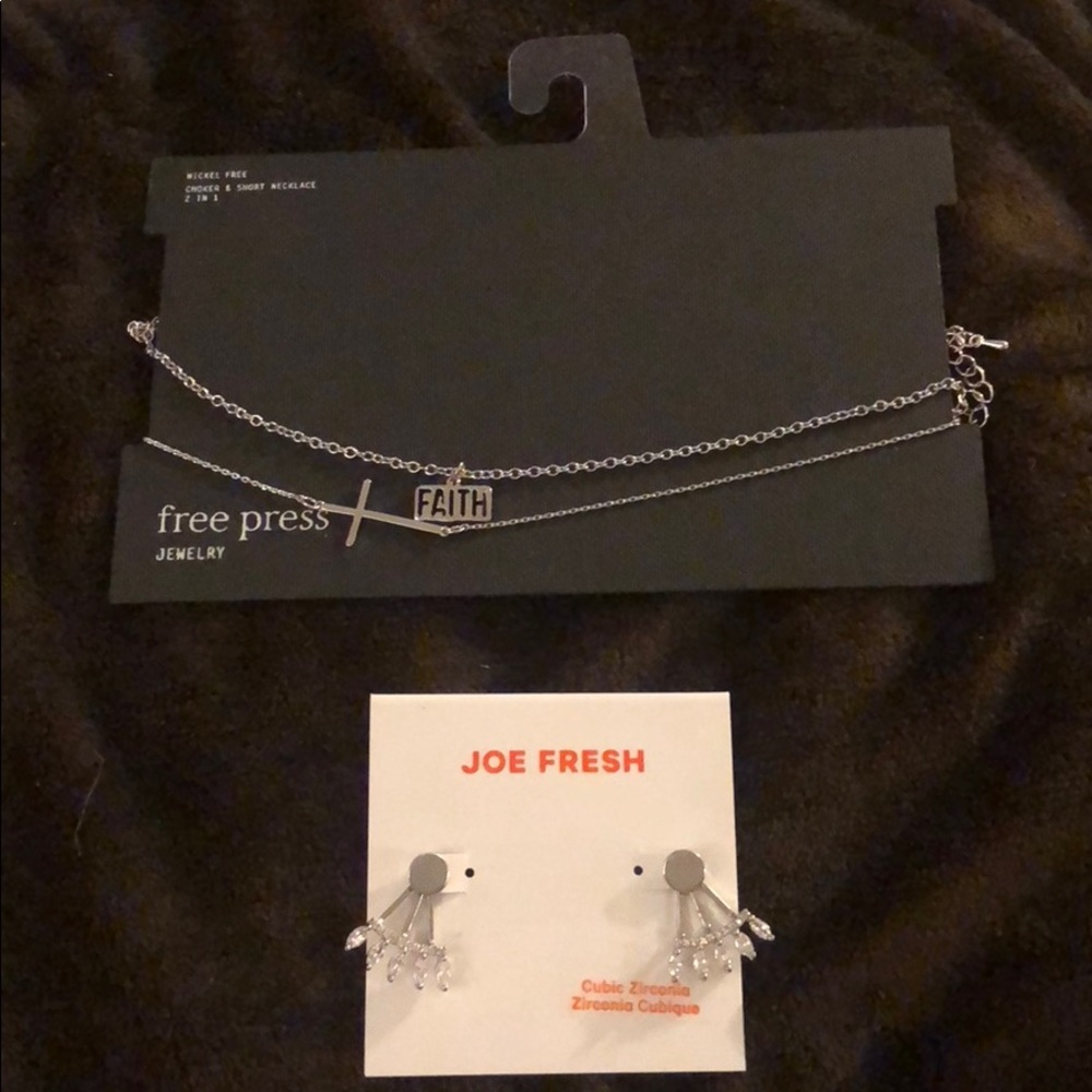 Free press choker set & Joe Fresh Earrings Bundle